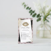 Modern Social Media Icons Unique Gold Lips Beauty Visitekaartje (Staand voorkant)