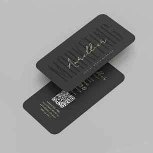 Modern Social Media Manager Black Gold Marketing Visitekaartje