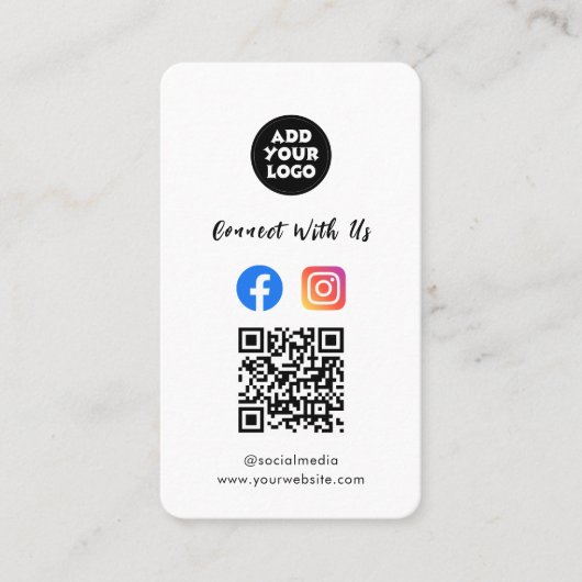 Modern Social Media QR Code | Instagram Facebook Visitekaartje (Voorkant)