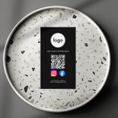 Modern Social Media QR Code Zwart Visitekaartje