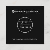 Modern social media voeg je logo foto QR code toe Vierkante Visitekaartje (Voorkant)