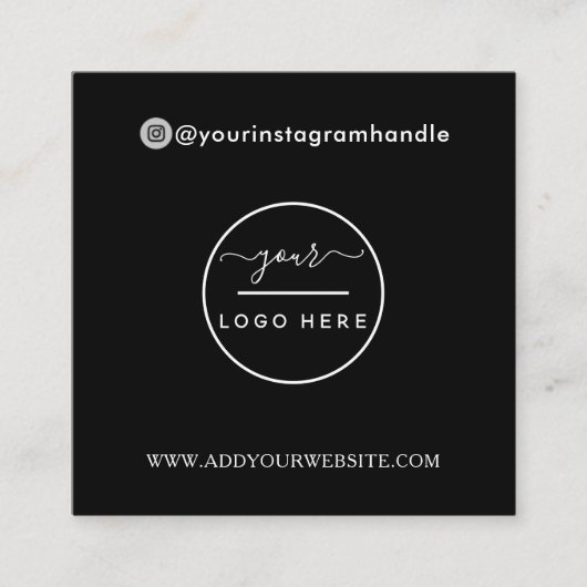 Modern social media voeg je logo foto QR code toe Vierkante Visitekaartje (Voorkant)