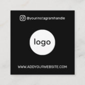 Modern social media voeg je logo foto QR code toe Vierkante Visitekaartje (Voorkant)