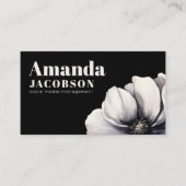 Modern Social Media Zwart Elegant Professioneel Visitekaartje (Voorkant)