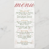 Modern Soft Blush Botanisch Trouwdiner Menu (Voorkant)
