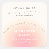 Modern Soft Blush Pink Beige Ombre Candle Label (Voorkant)