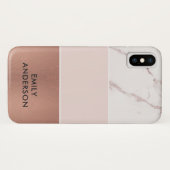 MODERN SOFT BLUSH PINK ROSE GOLD MARBLE TEXTURE Case-Mate iPhone CASE (Achterkant (horizontaal))