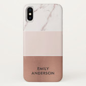 MODERN SOFT BLUSH PINK ROSE GOLD MARBLE TEXTURE Case-Mate iPhone CASE (Achterkant)