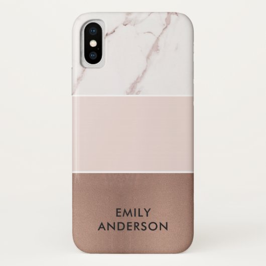 MODERN SOFT BLUSH PINK ROSE GOLD MARBLE TEXTURE Case-Mate iPhone CASE (Achterkant)