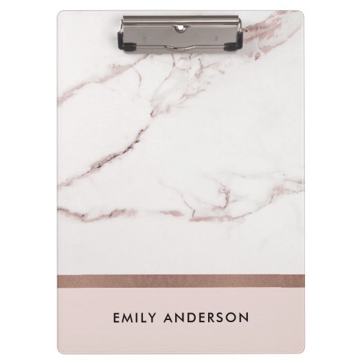 MODERN SOFT BLUSH PINK ROSE GOLD MARBLE TEXTURE KLEMBORD (Voorkant)