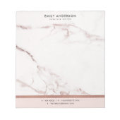 MODERN SOFT BLUSH PINK ROSE GOLD MARBLE TEXTURE NOTITIEBLOK (Voorkant)