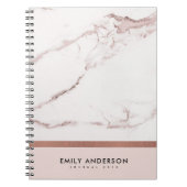 MODERN SOFT BLUSH PINK ROSE GOLD MARBLE TEXTURE NOTITIEBOEK (Voorkant)
