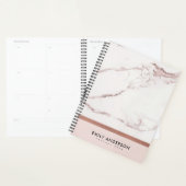 MODERN SOFT BLUSH PINK ROSE GOLD MARBLE TEXTURE PLANNER (Display)