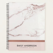 MODERN SOFT BLUSH PINK ROSE GOLD MARBLE TEXTURE PLANNER (Voorkant)