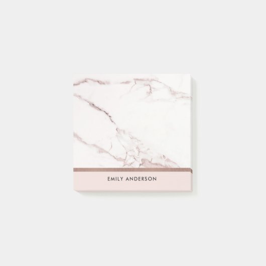 MODERN SOFT BLUSH PINK ROSE GOLD MARBLE TEXTURE POST-IT® NOTES (Voorkant)