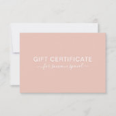 Modern Soft Blush Zakelijk Cadeaubon (Voorkant)