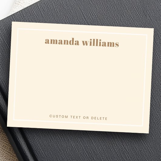 Modern soft cream color custom name and text post-it® notes