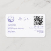 Modern Soft Lavendel Motief Logo Wedding Planner Visitekaartje (Achterkant)