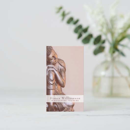 Modern Soft Mauve Mindfulness Healing Buddha Visitekaartje (Staand voorkant)