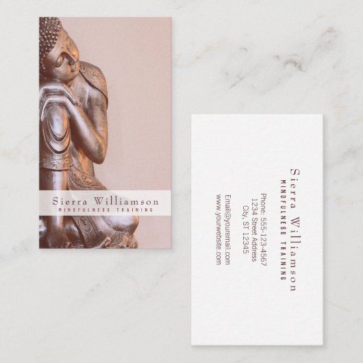 Modern Soft Mauve Mindfulness Healing Buddha Visitekaartje (Voorkant / Achterkant)