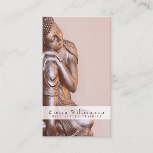 Modern Soft Mauve Mindfulness Healing Buddha Visitekaartje (Voorkant)