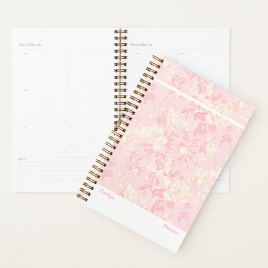 Modern Soft Peach Floral Planner (Display)