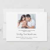 Modern Soft Pink Baby Girl Name Script Photo Birth Aankondiging (Achterkant)