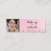 Modern Soft Pink Botanical Photo Script QR Code  Contactkaartje (Voorkant)