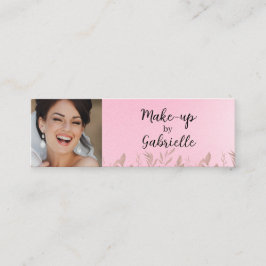 Modern Soft Pink Botanical Photo Script QR Code  Contactkaartje