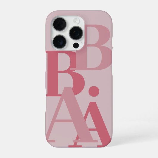 Modern Soft Pink initial minimal contemporary iPhone Hoesje (Achterkant)