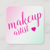 modern soft pink, makeup artist vierkante visitekaartje (Voorkant)