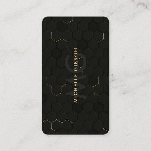 Modern Software Engineer Monogram Zwart Goud Visitekaartje (Voorkant)