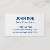 Modern Solar Energy Business Card Visitekaartje (Achterkant)