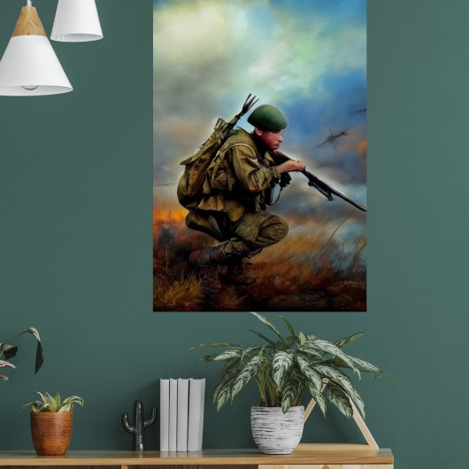 Modern Soldaat AI Digital Art Poster #01 (Woonkamer 1)