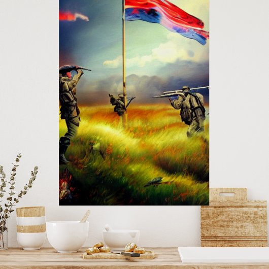 Modern Soldaat AI Digital Art Poster #02 (Keuken)