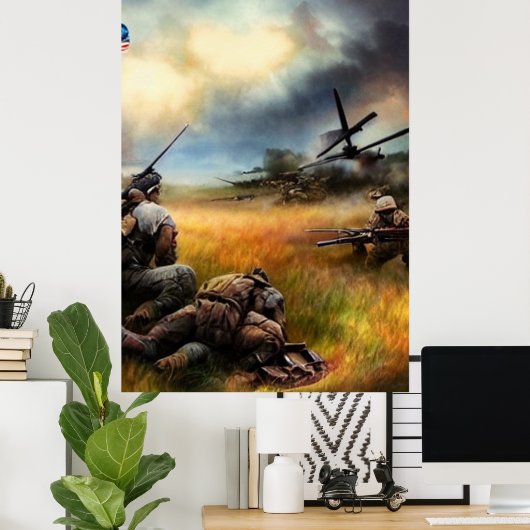 Modern Soldaat AI Digital Art Poster #03 (Thuiskantoor)