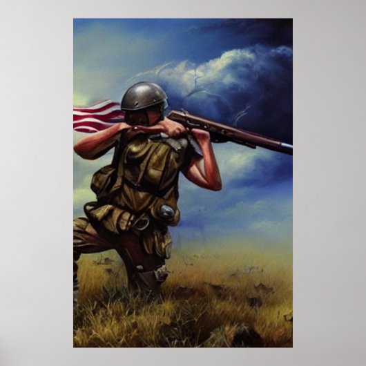 Modern Soldaat AI Digital Art Poster #04 (Voorkant)