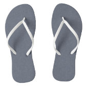 Modern Solid Blue Grey Linen Teenslippers (Voetbed)