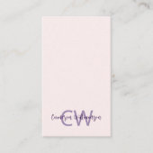 Modern Solid Blush Monogram QR Code Sociaal Visitekaartje (Voorkant)
