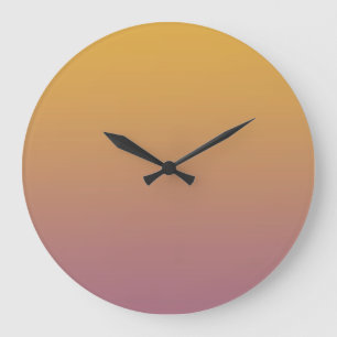 Modern Solid Ombre Orange Purple Sunset Sky Grote Klok