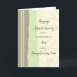 Modern Son and Daughter in Law Bruiloft Jubileum Kaart<br><div class="desc">Gelukkige trouwjubileumkaart voor zoon en dochter in de wet met modern design,  en sentimentele vers.</div>