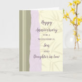 Modern Son & Daughter in Law Bruiloft Jubileum Kaart (Gele Bloem)