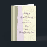 Modern Son & Daughter in Law Bruiloft Jubileum Kaart<br><div class="desc">Gelukkige trouwjubileumkaart voor zoon en dochter in de wet met modern design,  en sentimentele vers.</div>