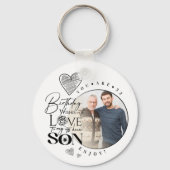 Modern Son , grandson Birthday Typography Photo Sleutelhanger (Voorkant)
