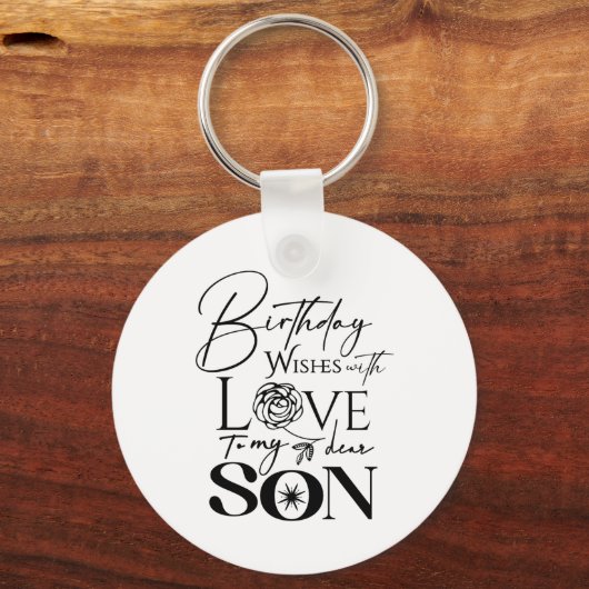 Modern Son , grandson Birthday Typography Photo Sleutelhanger (Achterkant)