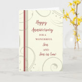 Modern Son & Son in Law Bruiloft Jubileum Kaart (Gele Bloem)