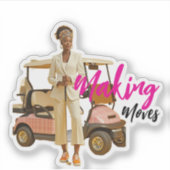 Modern Sophisticated Custom-Cut Vinyl Sticker (Voorkant)