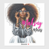 Modern Sophisticated Custom-Cut Vinyl Sticker (Vel)