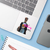 Modern Sophisticated Custom-Cut Vinyl Sticker (Laptop met iPhone)
