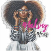 Modern Sophisticated Custom-Cut Vinyl Sticker (Voorkant)